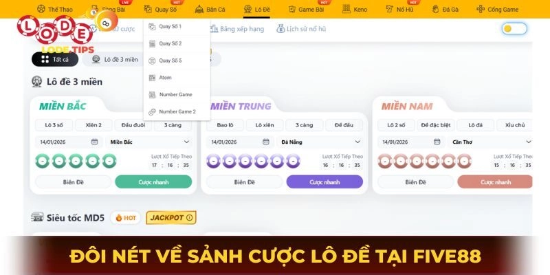Đôi nét về sảnh cược lô đề tại Five88